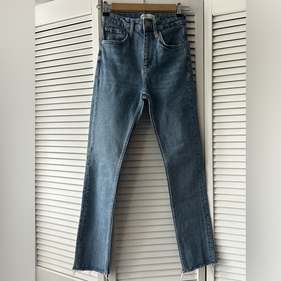 Zara : High Rise Ankle Denim Jeans - Picture 1 of 5